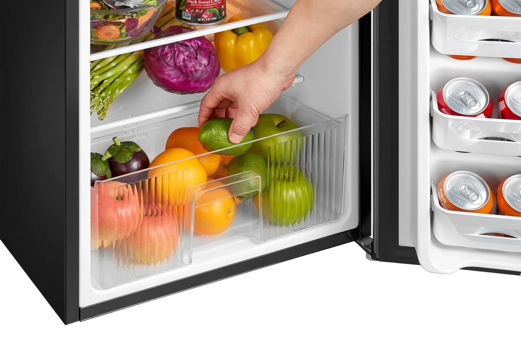 Arctic King Two-Door Mini Fridge With Freezer, 3.2 Cu. Ft., Stainless Steel