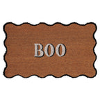 My Texas House Halloween Multicolor Scallop Boo Outdoor Coir Doormat, 18" x 30"