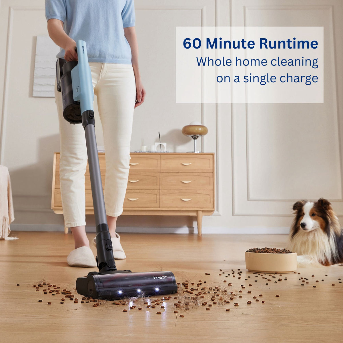 Tineco GO Pet Cordless Stick Vacuum Cleaner, Powder Blue