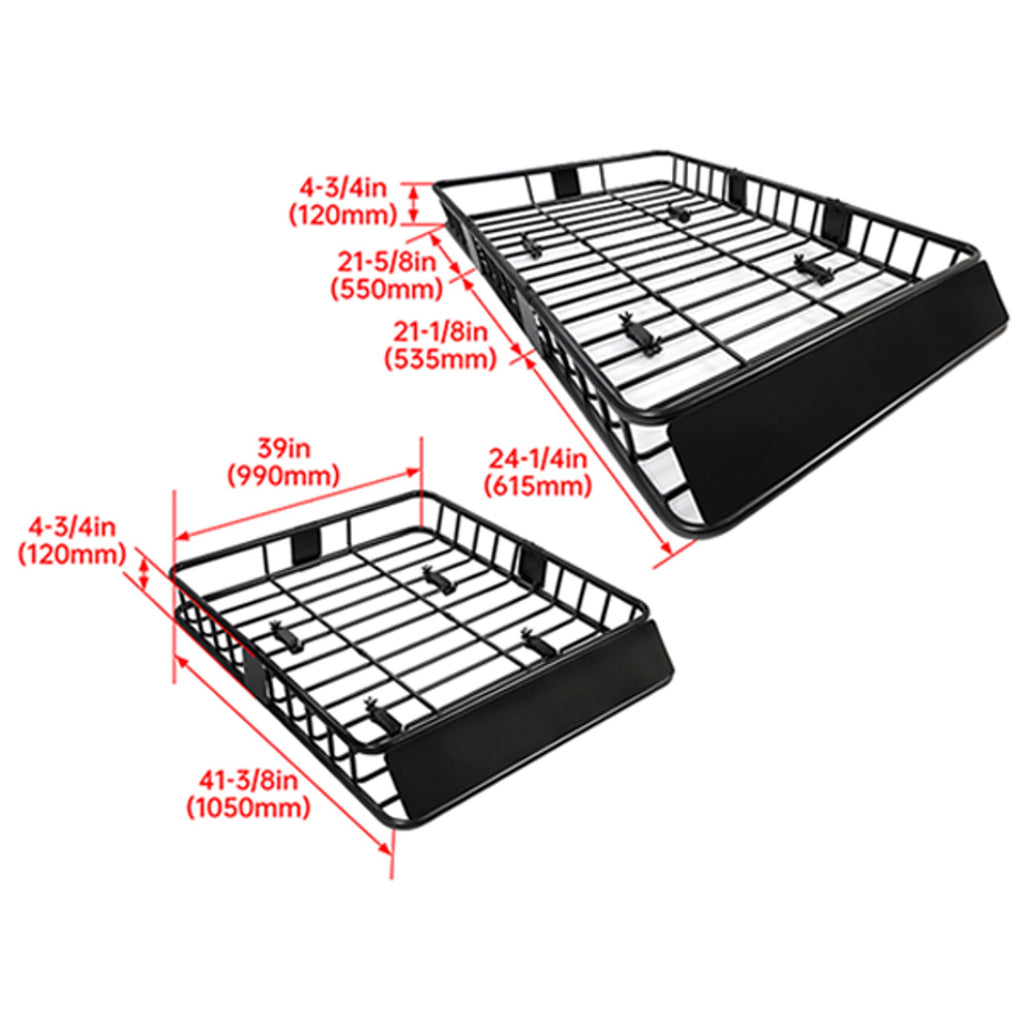 HECASA Upgrade Adjustable Roof Rack Cargo Carrier with Extension,64" x 39" x 6'' Universal, 250LBS Weight Capacity Heavy Duty Steel Car SUV ,Top