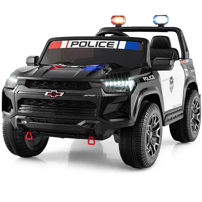 Chevrolet Kids' 24V 2-Seater Police Ride-On Car, Black - 4WD