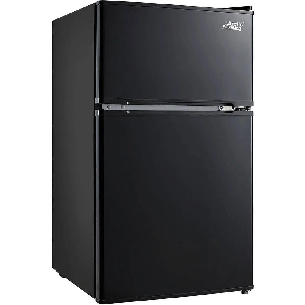 Arctic King Two-Door Mini Fridge With Freezer, 3.2 Cu. Ft., Stainless Steel