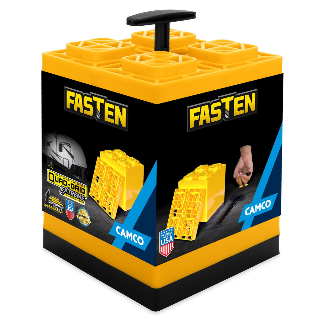 2 pack) Camco FasTen RV Leveling Blocks - 10 Pack, Yellow (44514)