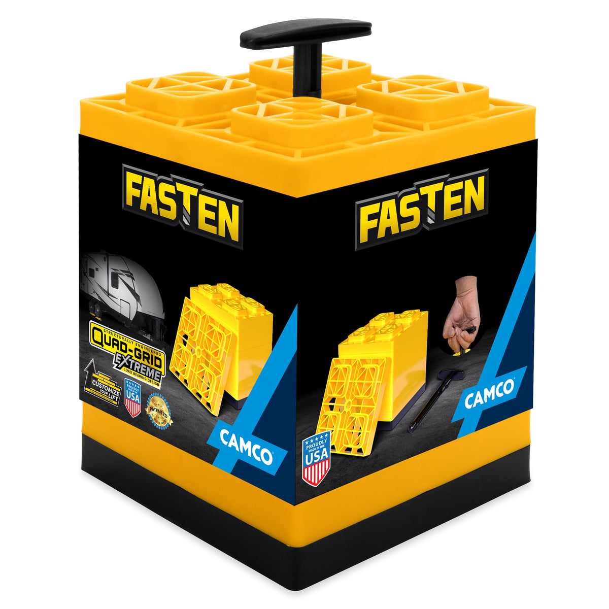 2 pack) Camco FasTen RV Leveling Blocks - 10 Pack, Yellow (44514)