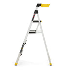 Gorilla Ladders Aluminum Dual Platform Ladder With Project Bucket, 5.5 Ft, 300 Lb Capacity