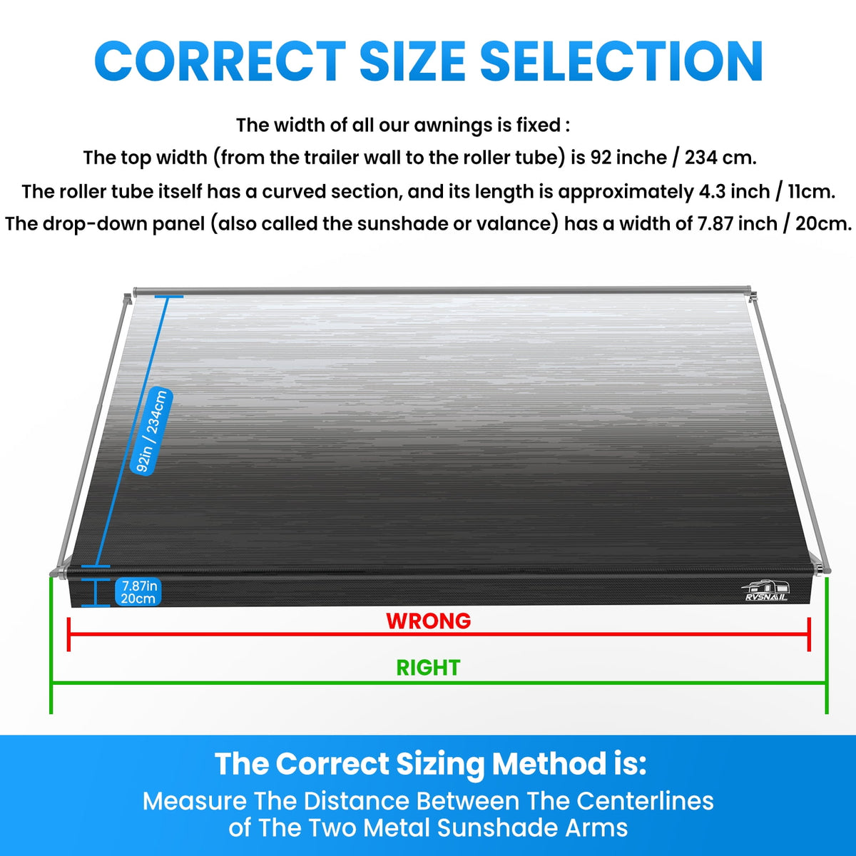 15FT RV Awning Fabric Replacement, Heavy-Duty Vinyl/PVC, Waterproof UV Resistant Universal Fit for RV Camper with Installation Manual