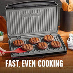 George Foreman 9 Serving Classic Plate Electric Indoor Grill And Panini Press - Gunmetal Grey