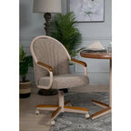 Swivel And Tilt Rolling Caster Chair With Cushioned Seat - Casual Dining Office Or Home Use