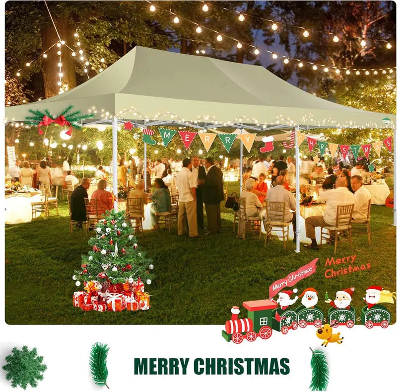 COBIZI 10x20 ft Commercial Pop-Up Canopy Tent With 6 Sidewalls And Roller Bag