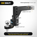 Nilight 8-Position Adjustable Trailer Hitch Ball Mount with 2 inch Ball Fits 2 Inch Receiver with 5/8" Pin Lock 7500 lbs, 9-1/2" Drop, 8-1/4" Rise