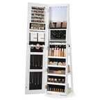SONGMICS LED Mirror Jewelry Cabinet With Full-Length Mirror, 21.59in D x 21.59in W x 62.59in H