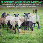 Electric Fence Netting - 47.2" H x 164' L, Portable Movable Livestock Nets Mesh for Lambs, Dogs, Deer, Larger Animals Electric Fencing for Backyards