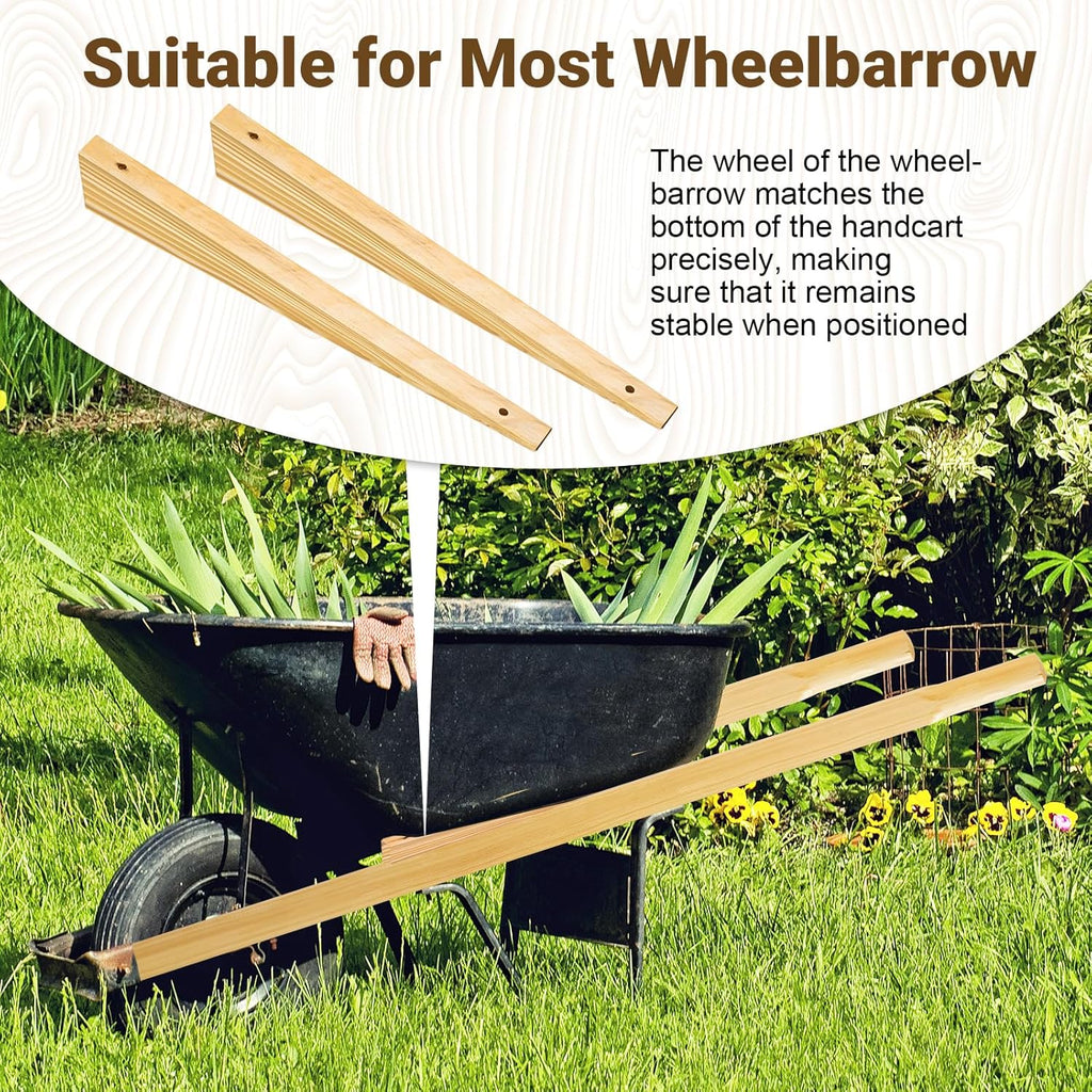 Wheelbarrow Handles Replacement Kit,59'' Wooden Wheel Barrow Parts