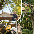 BUYJOY 4-in-1 Electric Pruning Shears & 6 Inch Pole Saw Combo