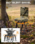 TR Swivel Hunting Chair – 350lbs Folding Ground Chair for Deer Hunting