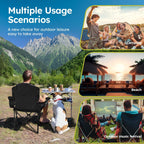 ALPHA CAMP 2-Pack Folding Camping Chair with Cooler Bag & Lumbar Support