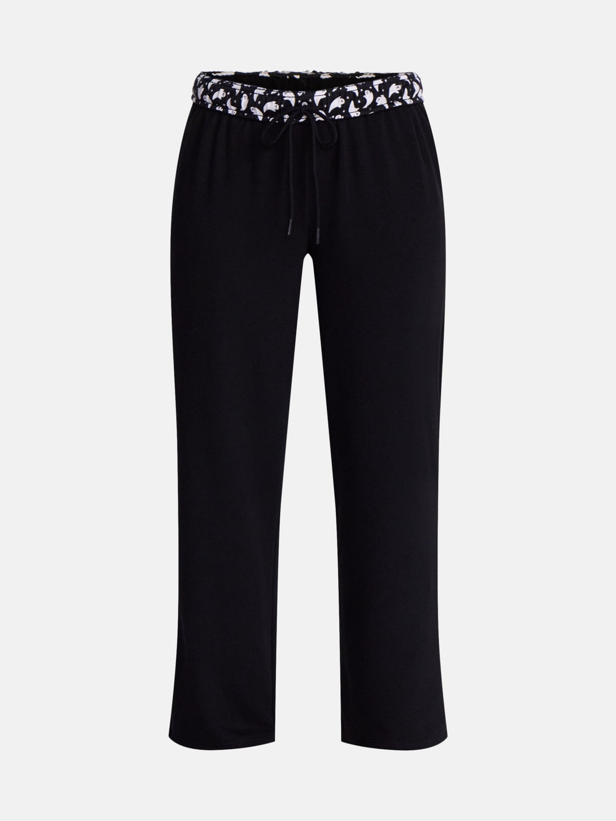 Women’s Halloween Printed Foldover Waistband French Terry Lounge Pants, 29" Inseam