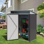Vongrasig 5 x 3 x 6 FT Outdoor Storage Shed , Metal Garden Shed with Large Window and Lockable Door, Anti-Corrosion Waterproof Tool Shed for Backyard