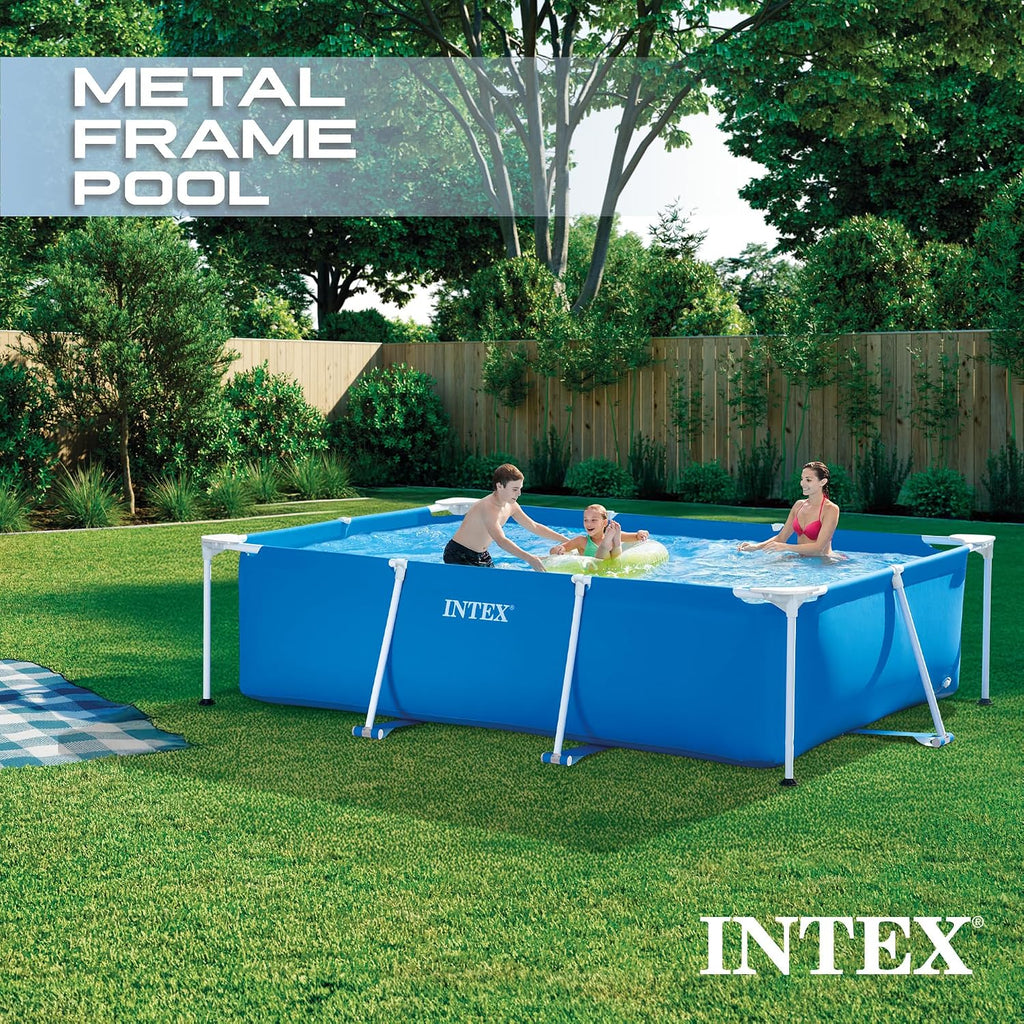 INTEX Metal Frame 9ft 10in x 6ft 6.75in x 29.5in Above Ground Swimming Pool