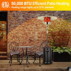 Hykolity 50,000 BTU Propane Patio Heater with Table Design, Stainless Steel Burner, Triple Protection System, Wheels, Outdoor Heaters for Patio