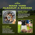Sun Joe SDJ617E Bladeless Electric Leaf Mulcher + Shredder, 15 Amp, 8,000 RPM, Mulches Up to 55 Gallons of Leaves Per Minute