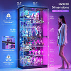 Lvifur 10-Tier Glass Display Cabinet with RGB Light and Motion Sensor,Black