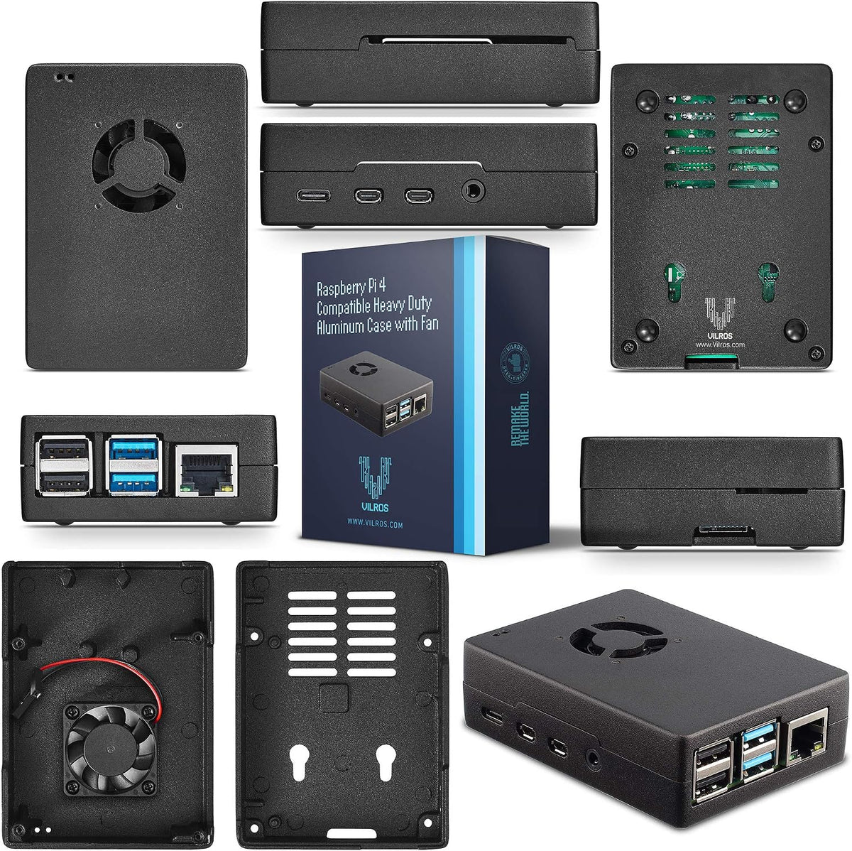 Vilros Raspberry Pi 4 4GB Basic Starter Kit with Fan-Cooled Heavy-Duty Aluminum Alloy Case