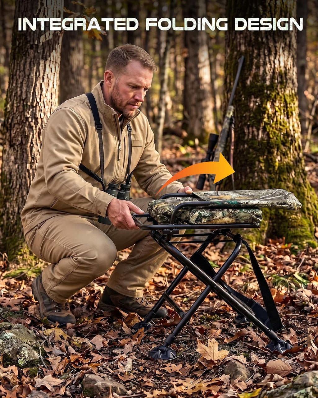 TR Swivel Hunting Chair – 350lbs Folding Ground Chair for Deer Hunting