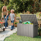 Outdoor Storage Box, 50 Gallon Waterproof Resin Deck Box, Storage Bin for Package Delivery, Patio Furniture Cushion, Garden Tools, Pool Accessories