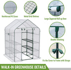 WORKPRO Greenhouse, Heavy Duty Walk-in Greenhouse (56” x 56” x 77”)