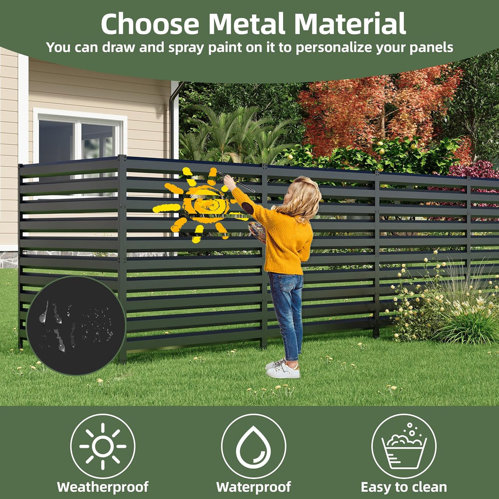 42" H x 38" W (2 Panels) Air Conditioner Fence, Outdoor Privacy Screens, Pool Equipment Enclosure, No Dig Garbage Can Fence for Outside Backyard