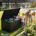 YITAHOME 240 Gallon Large Outdoor Storage Box XXL Resin Deck Box with Lock
