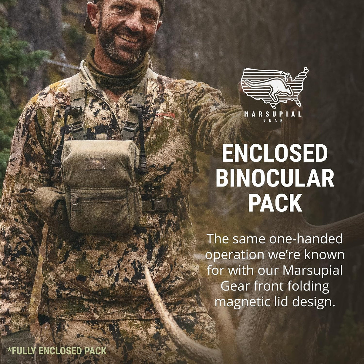 Enclosed Binocular Chest Pack, Multicam, Large
