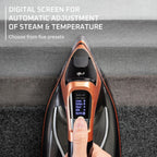 Rowenta Iron Steam Force Pro Steam Iron for Clothes, 1850 Watts, 5 Presets Smart Screen, Stainless Steel Soleplate, High-Efficiency Handheld Steamer