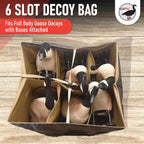 6 Slot Goose Decoy Bag for Large Full Body, Floating and Shell Models, Slotted Hunting Carry and Storage Case