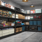 REIBII 4-Tier Heavy Duty Shelving with Wheels, 2480LBS Storage Shelf Rack