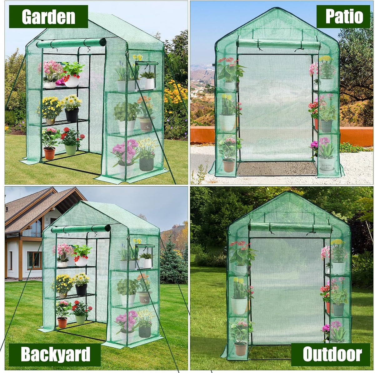 Greengro Greenhouse, 28 x 57 x 76'' Walk in Greenhouses for Outdoors Indoor