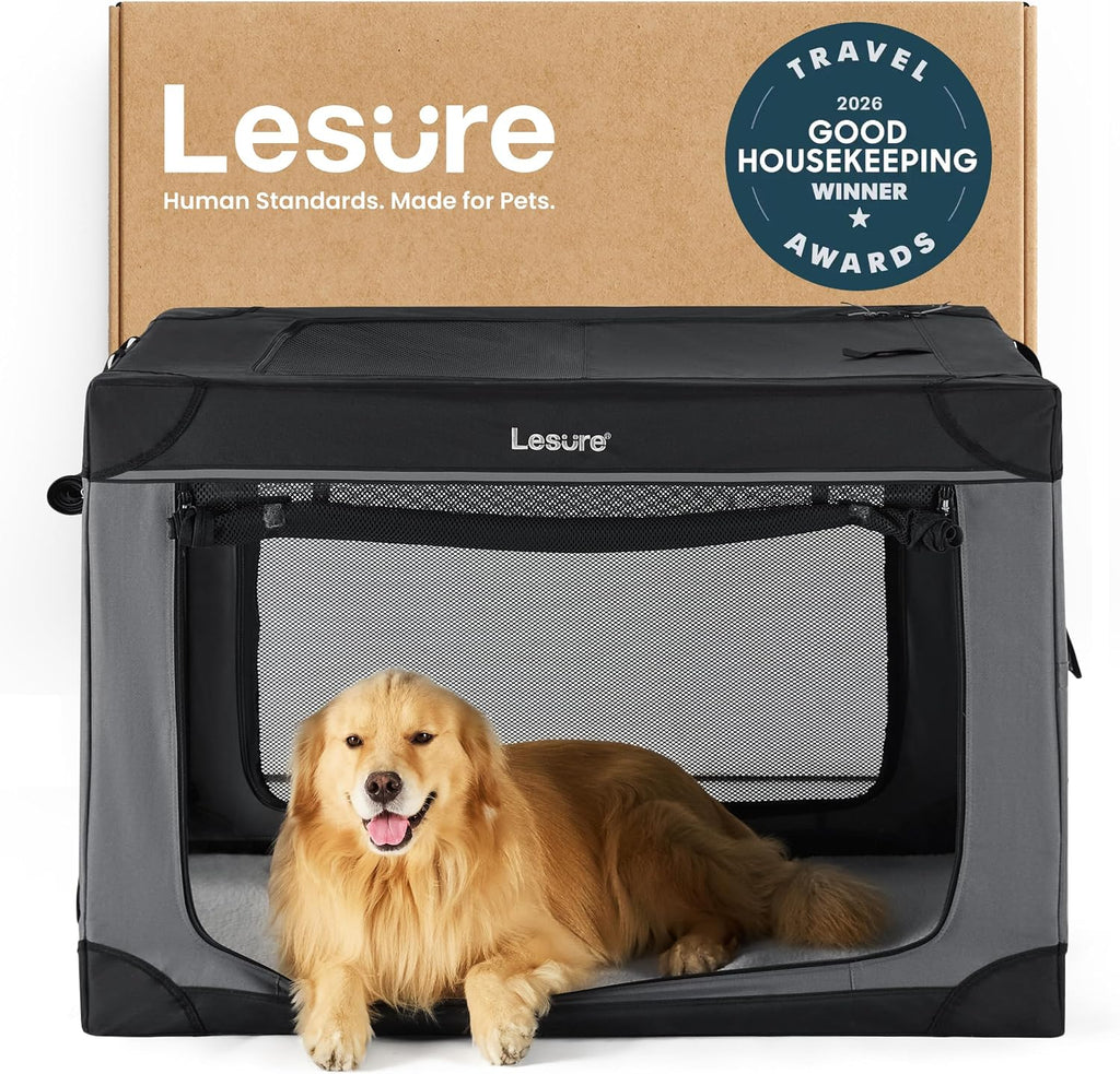 Lesure Shown on Today Show Soft Collapsible XL Dog Crate, 42in Black
