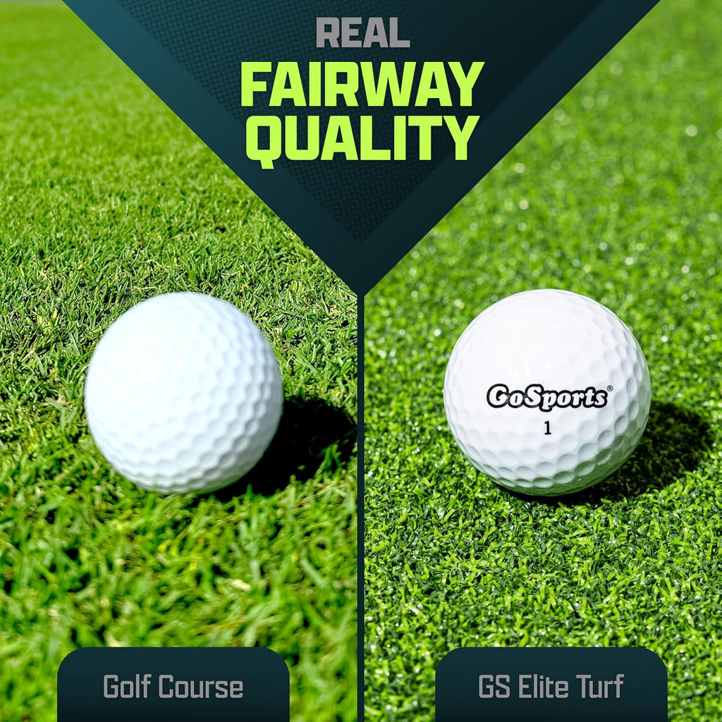 GoSports Elite Golf Hitting Mat for Indoor and Outdoor Practice - Withstands Thousands of Shots - Heavy-Duty Turf Driving Range Mats Works with Golf