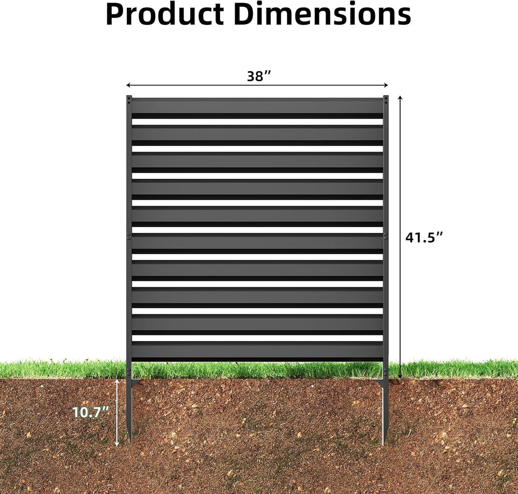 42" H x 38" W (2 Panels) Air Conditioner Fence, Outdoor Privacy Screens, Pool Equipment Enclosure, No Dig Garbage Can Fence for Outside Backyard
