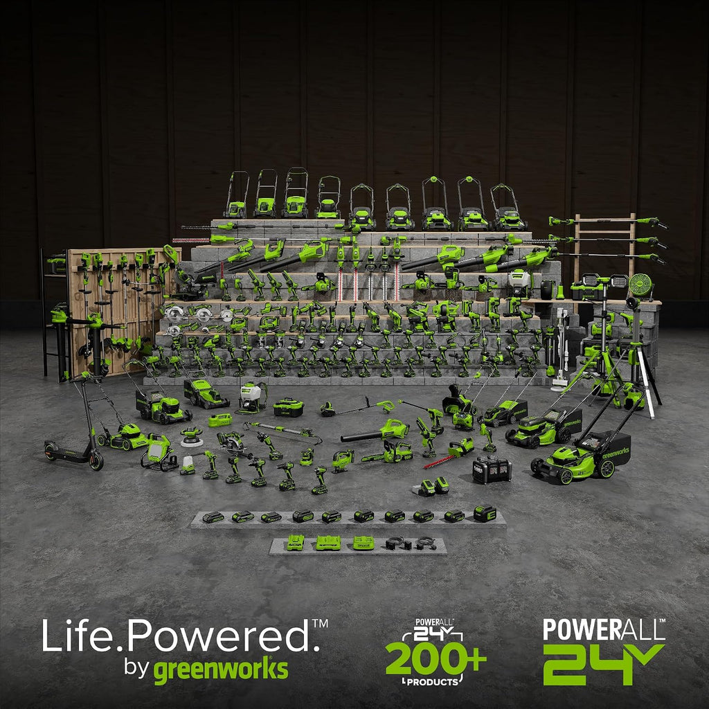Greenworks 24V 8" Polesaw, 2.0Ah Battery and Charger Included