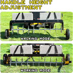 40-Inch Tow Behind Spike Aerator, Pull Behind Lawn Aerator with 10 Galvanized Steel Tines for Aerating Lawns, Soil Penetrator Spikes Tractor with