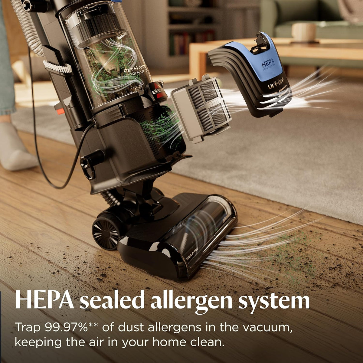 BISSELL Pet Hair Eraser Allergen Lift-Off Vacuum, HEPA, 39883