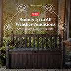 Keter Solana 70 Gal Outdoor Storage Bench for Patio and Pool Accessories