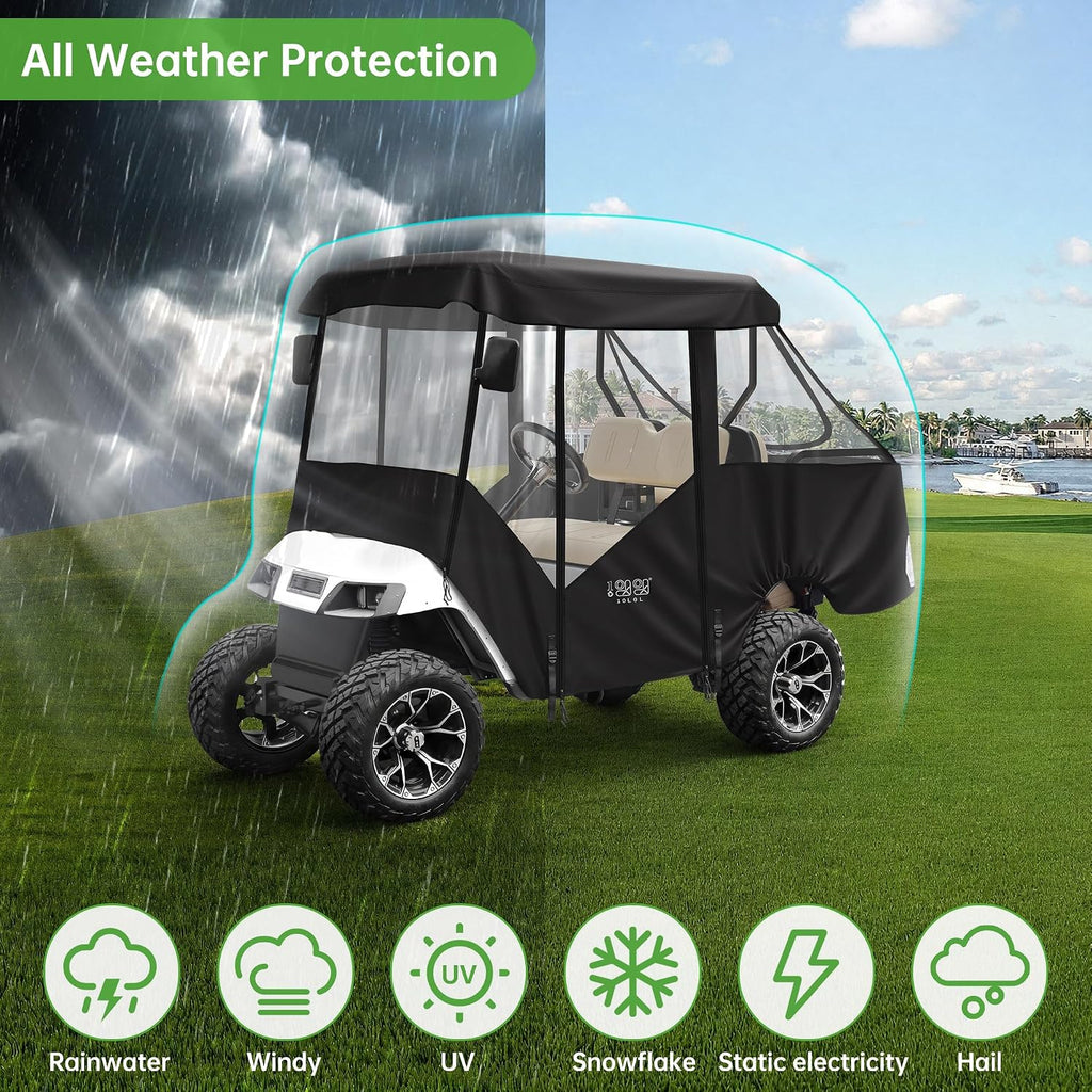 10L0L 4 Passenger Golf Cart Driving Enclosure for EZGO TXT Model