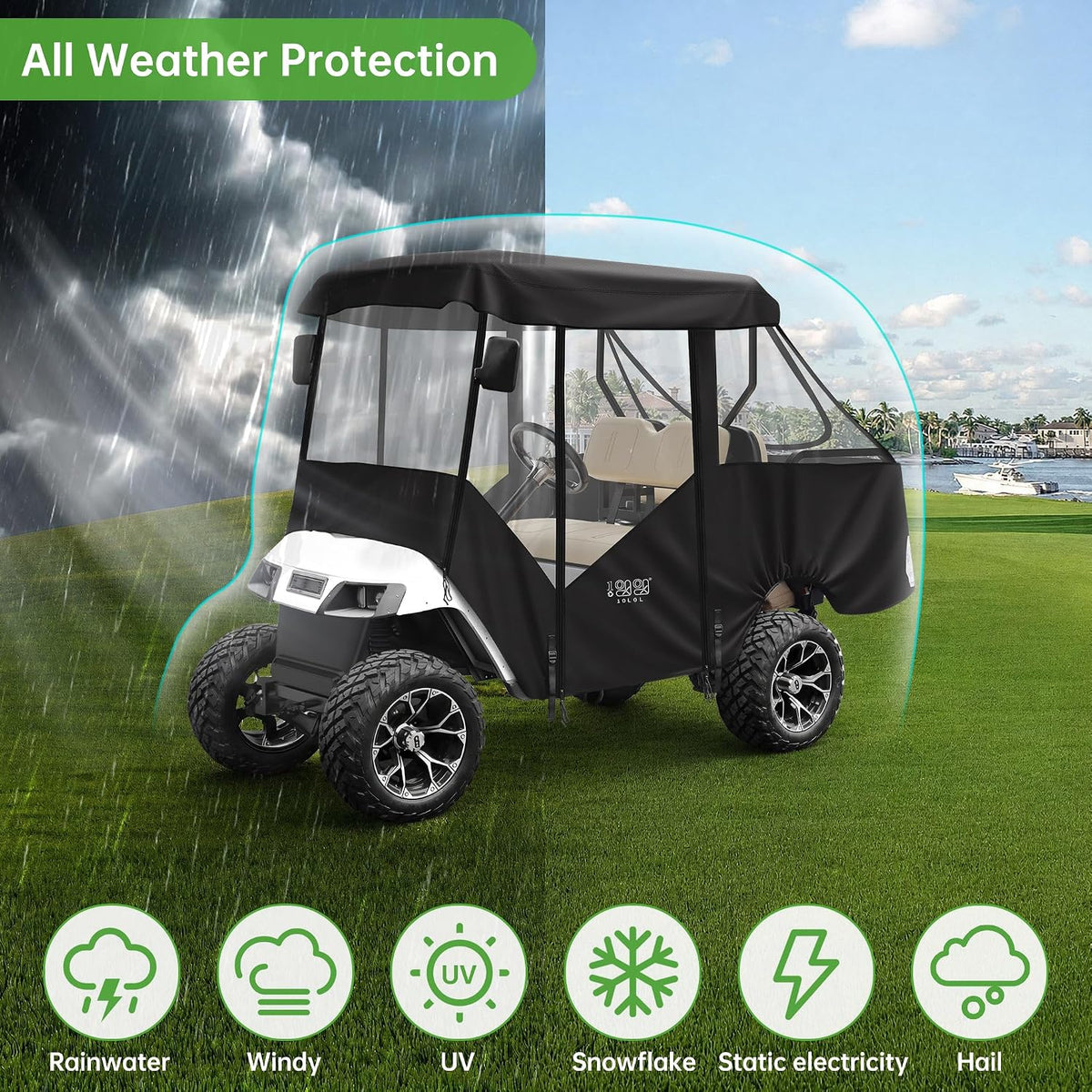 10L0L 4 Passenger Golf Cart Driving Enclosure for EZGO TXT Model