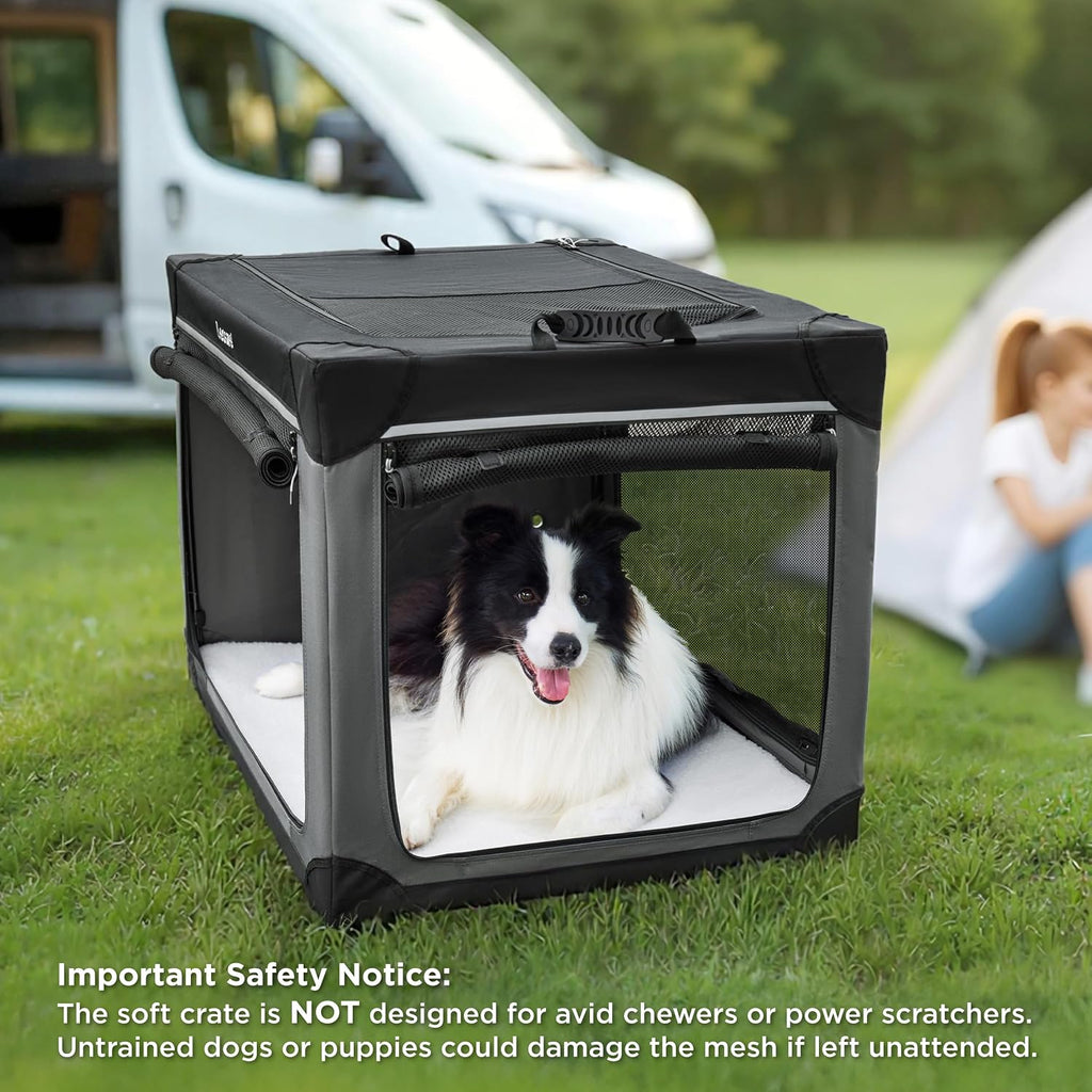 Lesure Shown on Today Show Soft Collapsible XL Dog Crate, 42in Black