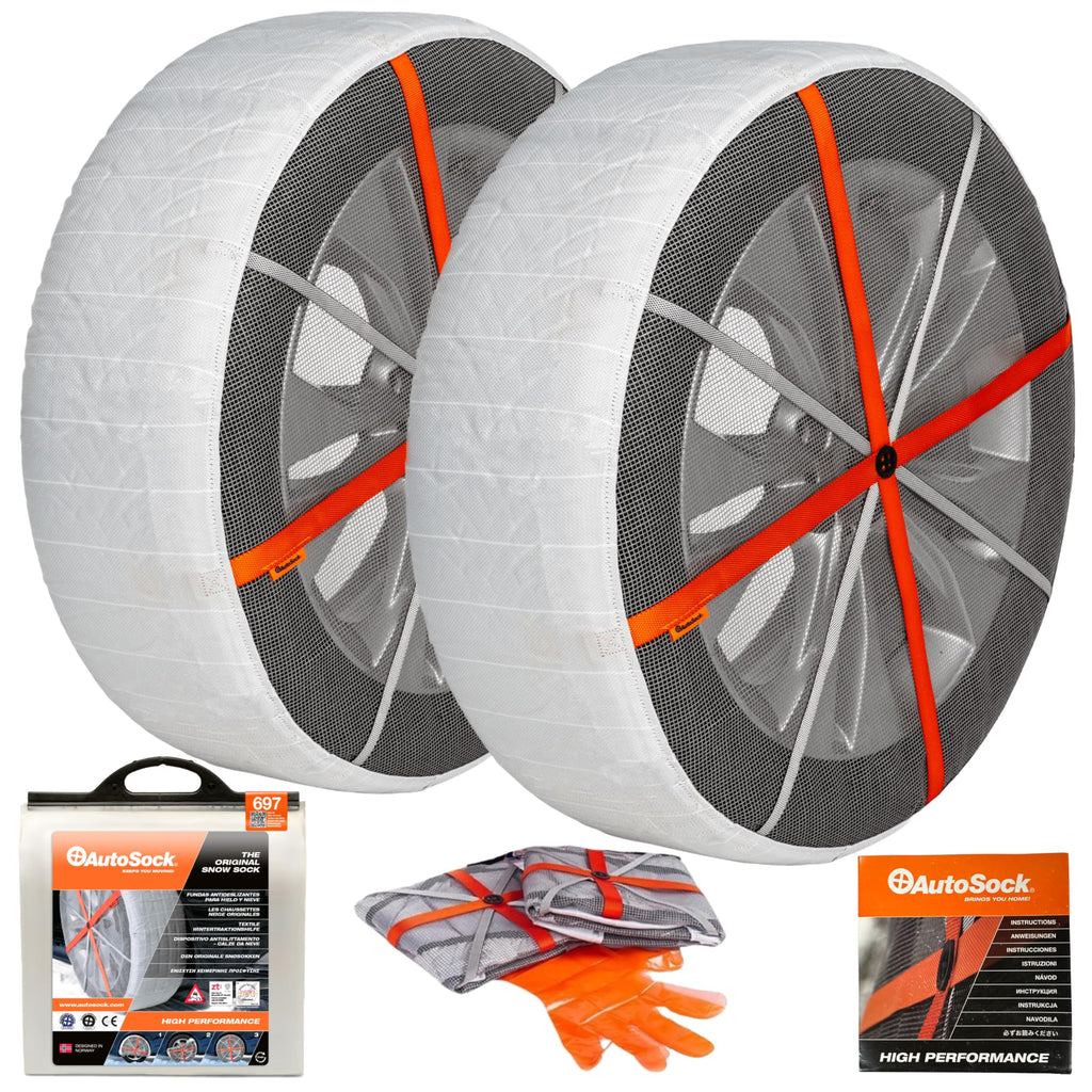 AutoSock for Passenger Vehicles HP697, Snow Socks for Tires, Pack of 2