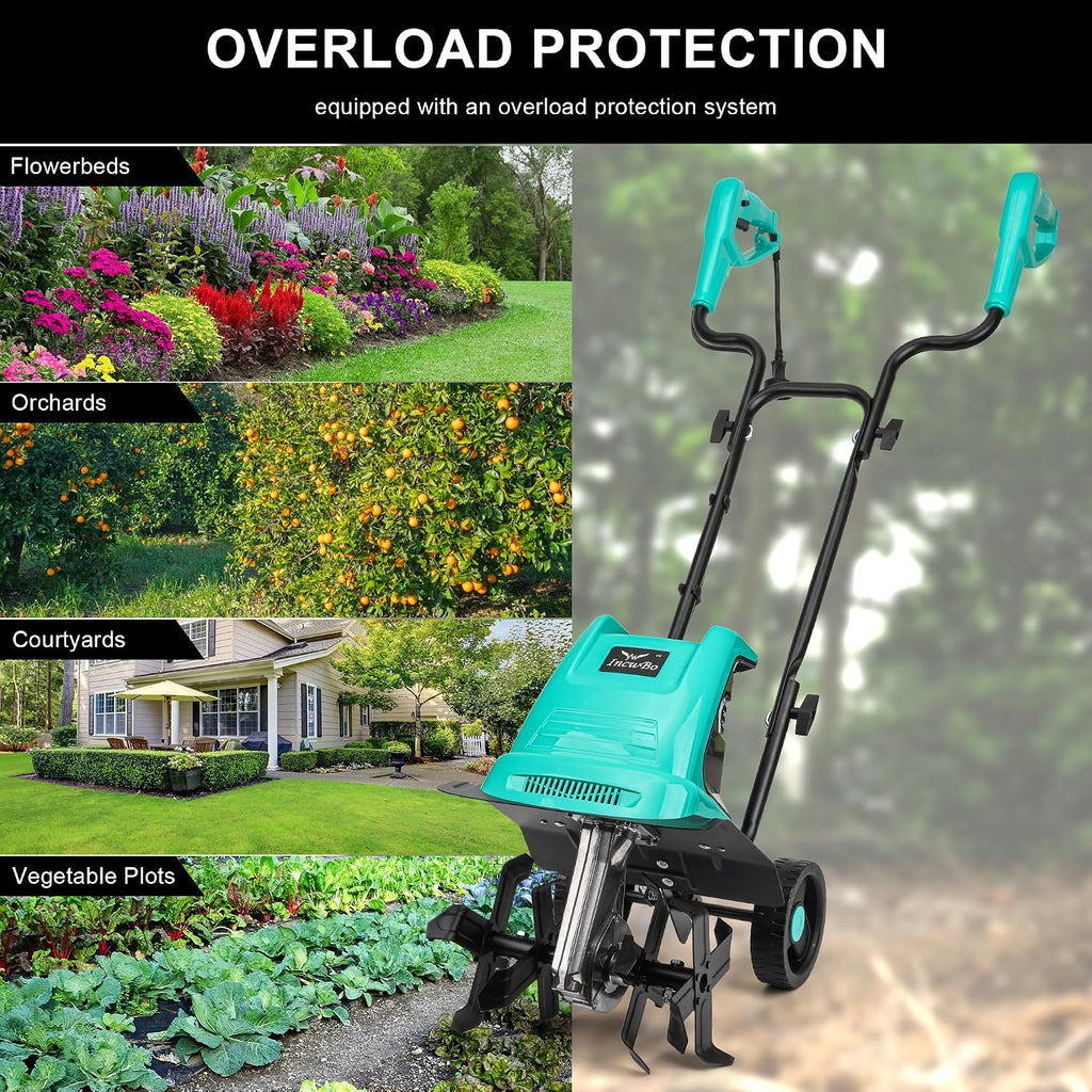 12'' 10.5AMP Corded Electric Garden Roto Tiller Cultivator Powerful