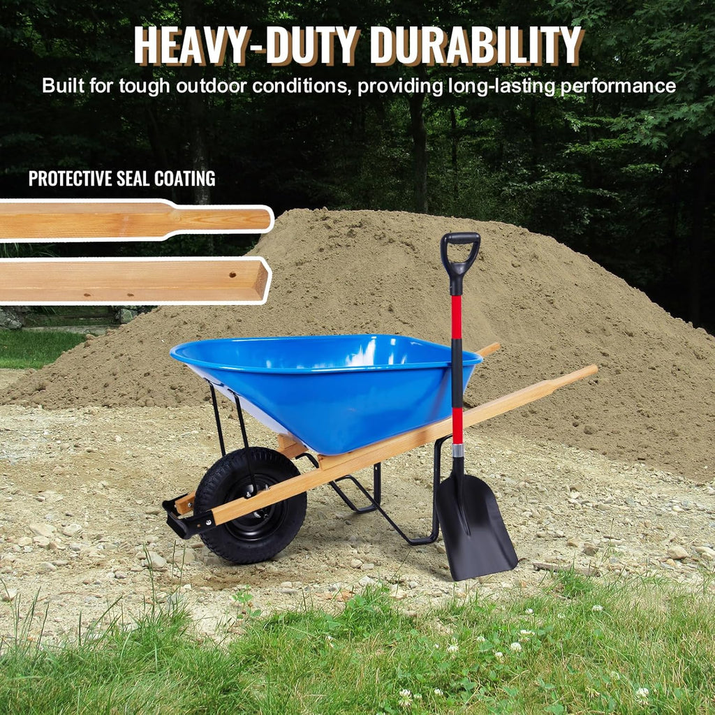 Wheelbarrow Handles Replacement Kit – 2 Heavy-Duty Wooden Handles – Universal Fit – Includes Bolts, Nuts, Wedges and Drill Bit – FSC-Certified Eco